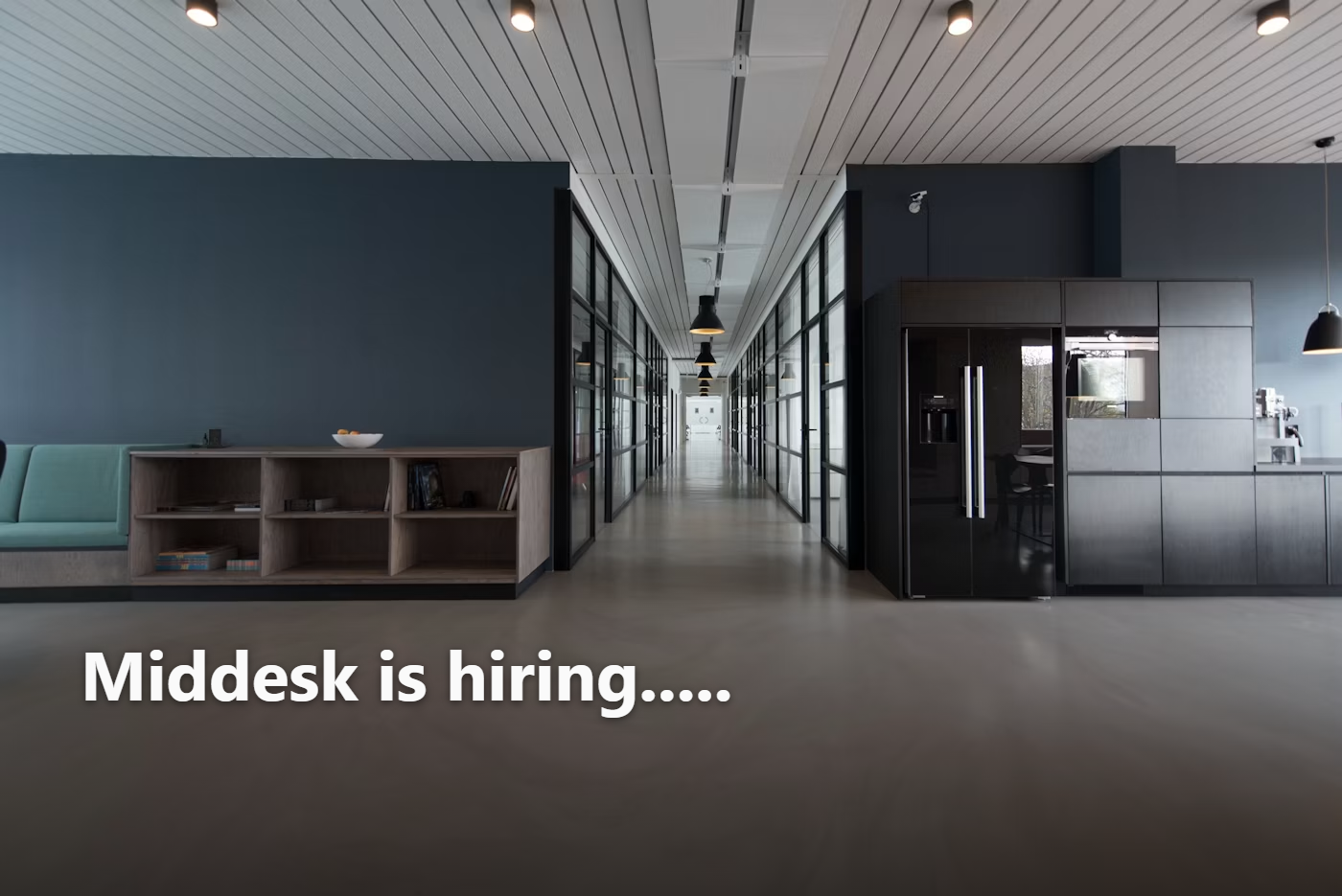 Modern New York office with teams working on business technology